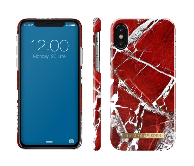 iDeal Fashion Case do iPhone X Scarlet Red Marble - 455177 - zdjęcie 2